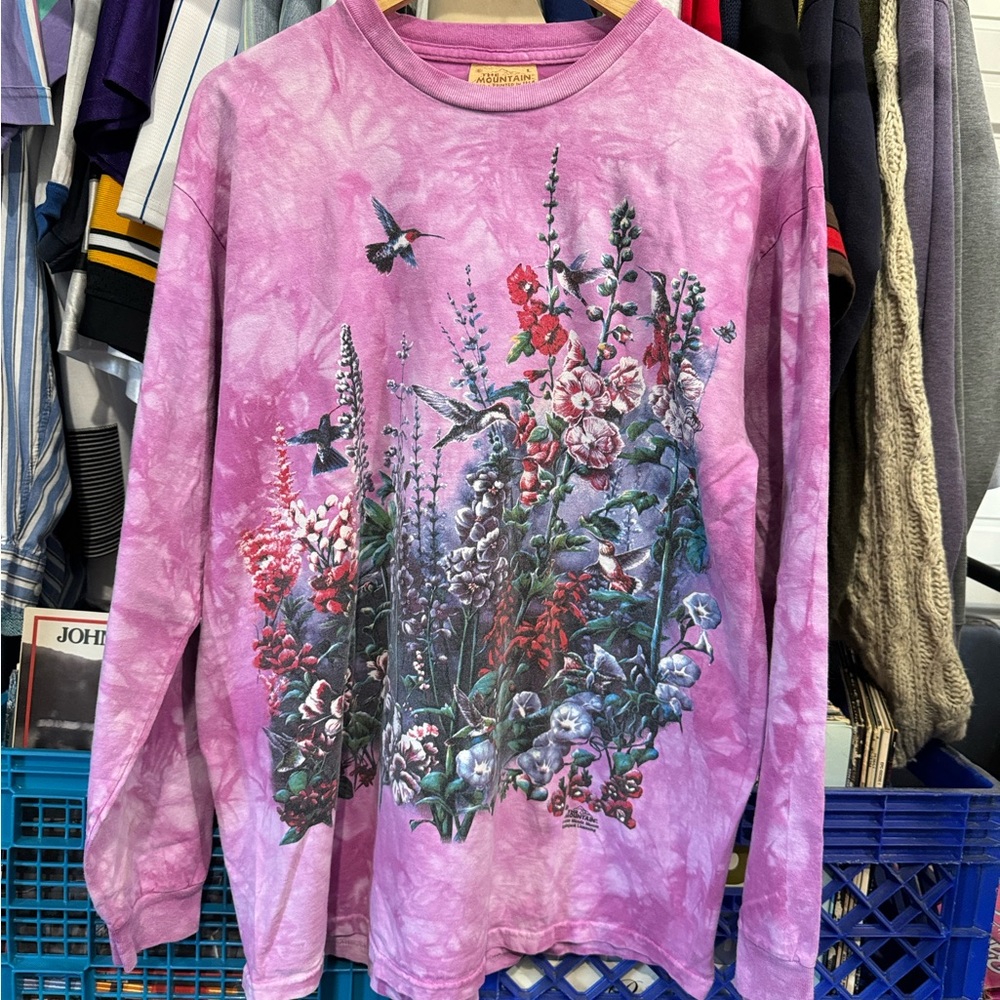 Vintage 1999 The Mountain Birds Tie Dye Long Sleeve Shirt Large